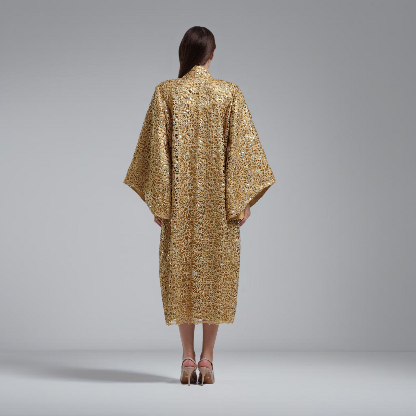 LA REINE - Gold Guipure Lace Kimono