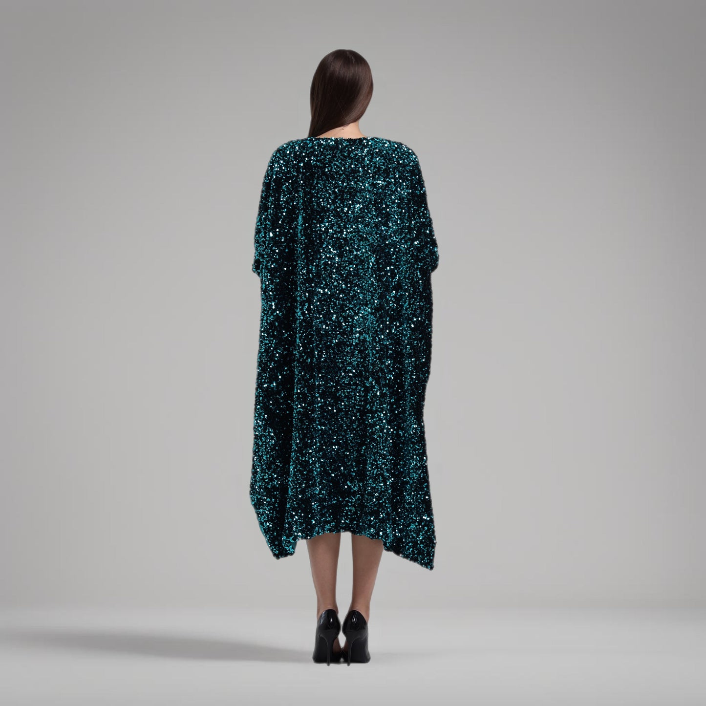 LA REINE - Sequinned Velvet Batwing Kaftan