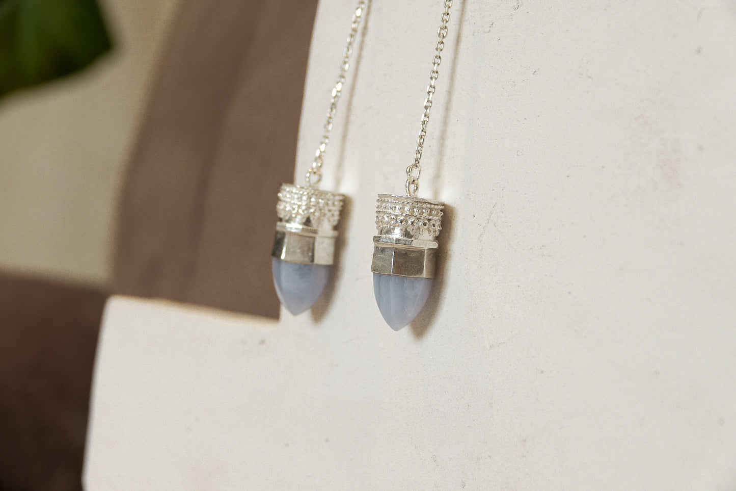 BY RAHINA - Sterling Silver Resistance Blue Lace Agate earrings