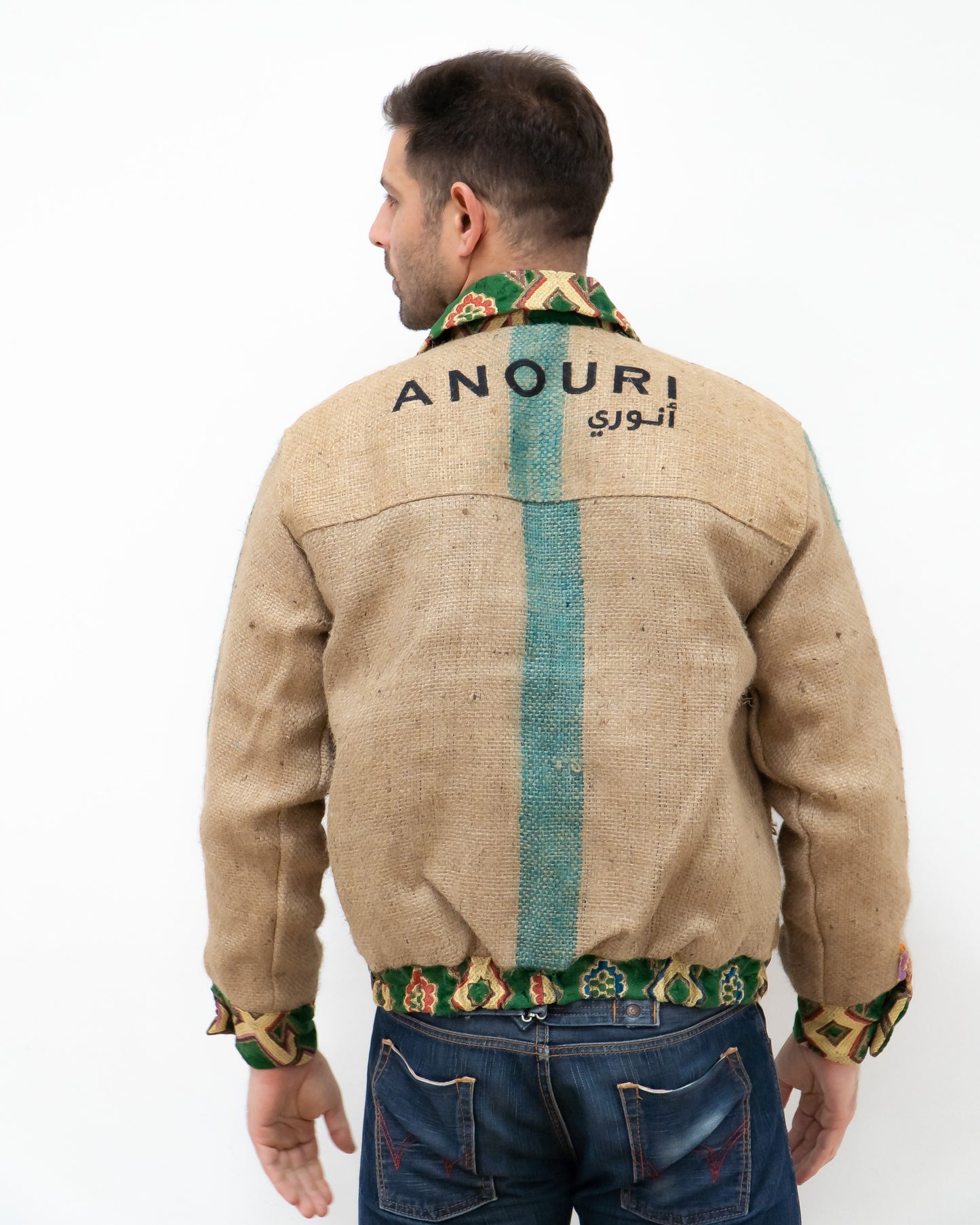 ANOURI - Unisex Green Burlap Jacket