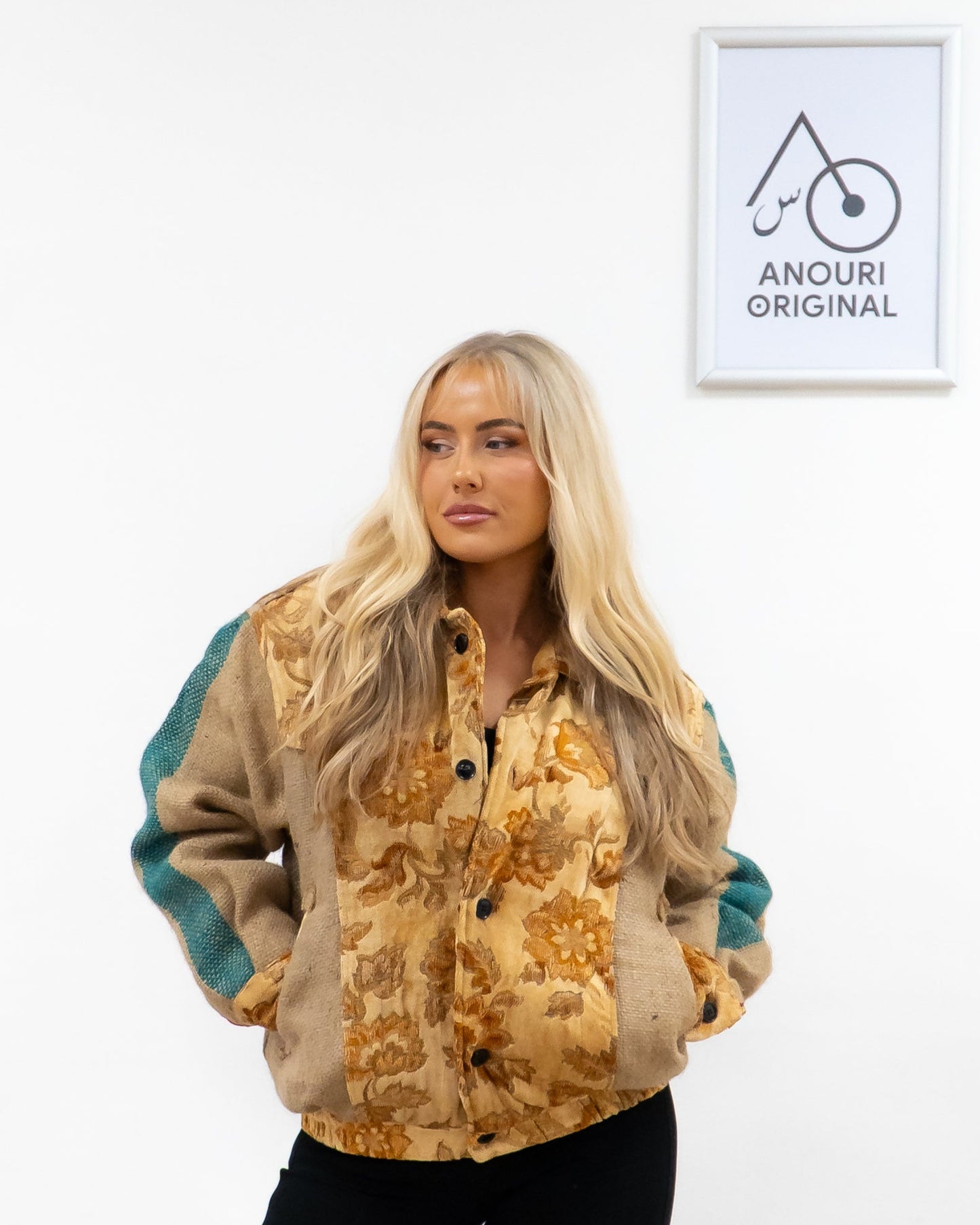 ANOURI - Yellow Crop Burlap Jacket