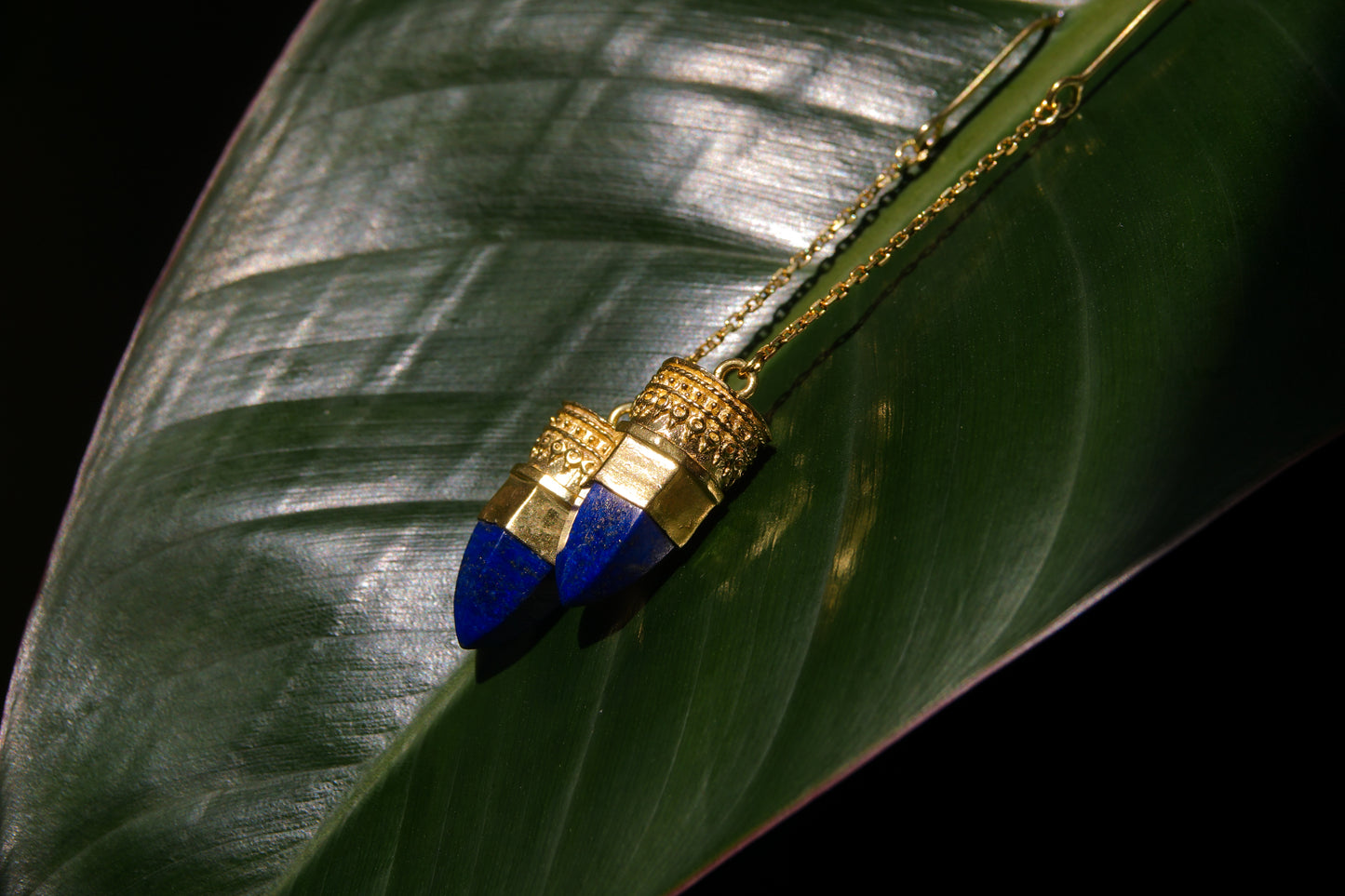 BY RAHINA - 21K Gold Plated Sterling Silver Resistance Lapis Lazuli earrings