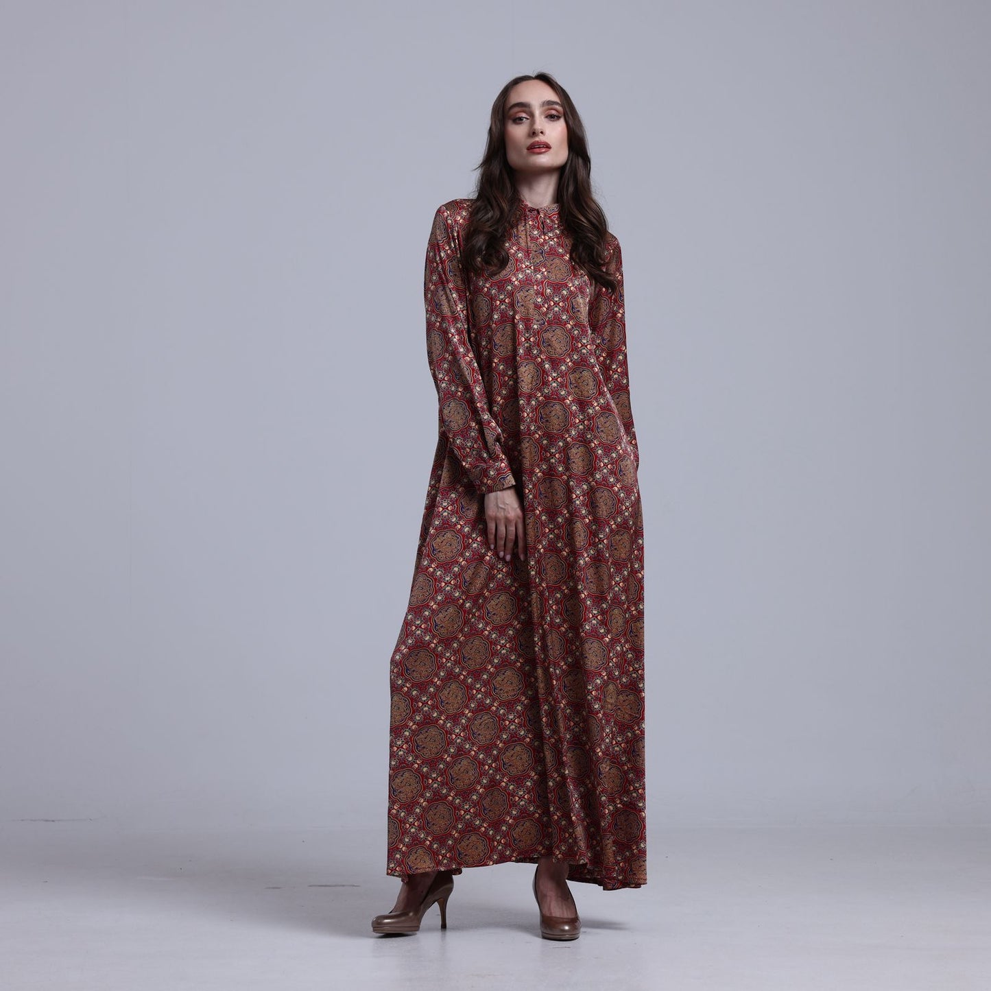 LA REINE - Printed Maxi Shirt Dress