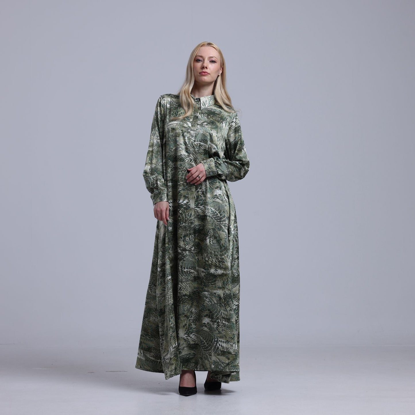 LA REINE - Printed Maxi Shirt Dress