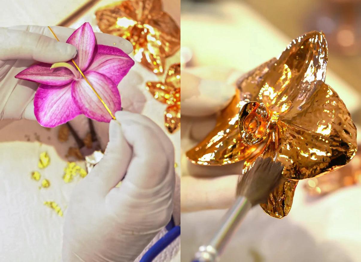 TREASURES OF BRAZIL - Blooming Beauty Orquídea Flower Stud Earrings