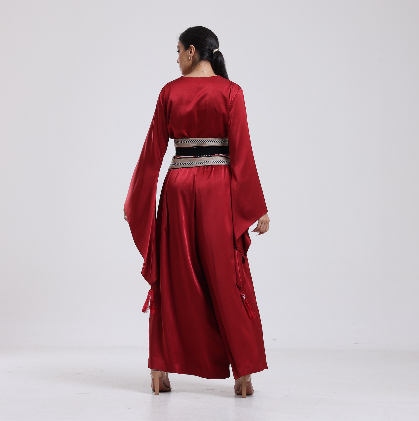 DALSH DESIGNS - Wide-Leg Jumpsuit with Sadu Wrap Belt