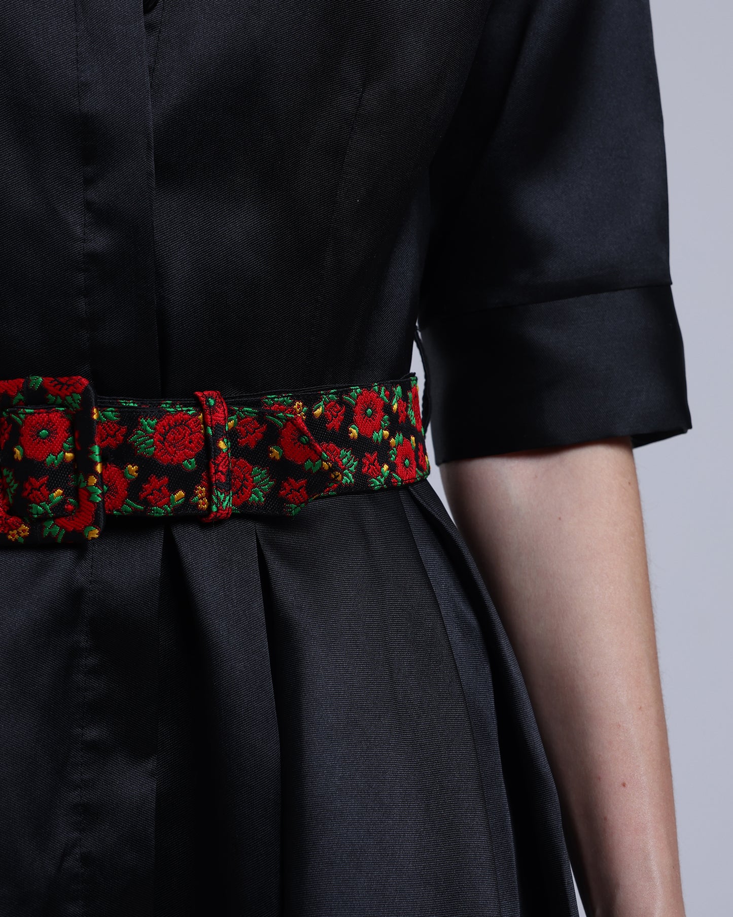 LA REINE - Belted Mikado Midi Dress