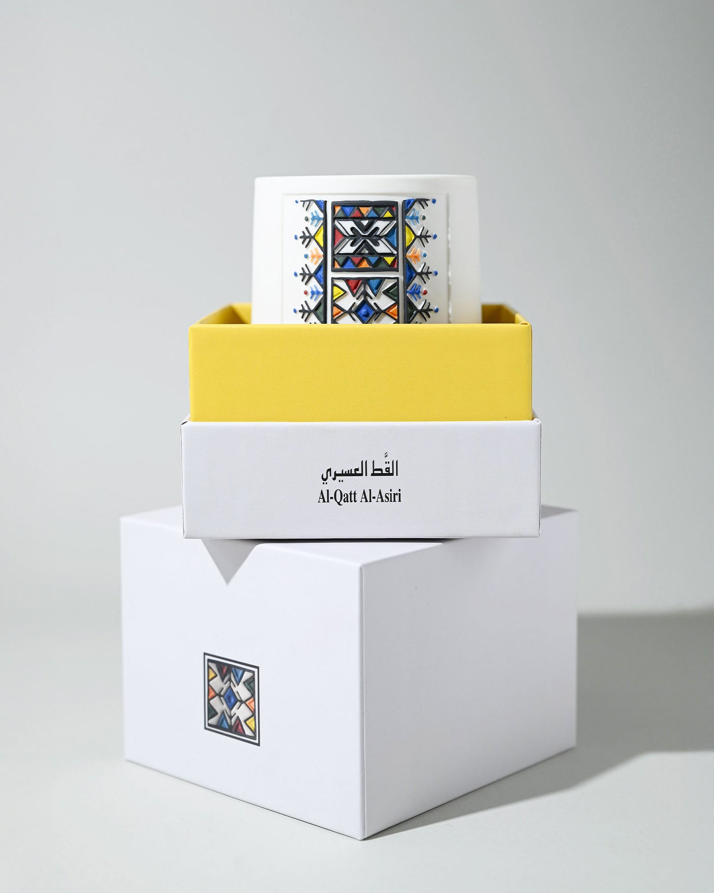 HERFAH - Al-Qatt Al-Asiri Hand-carved & Hand-painted Porcelain Art Piece