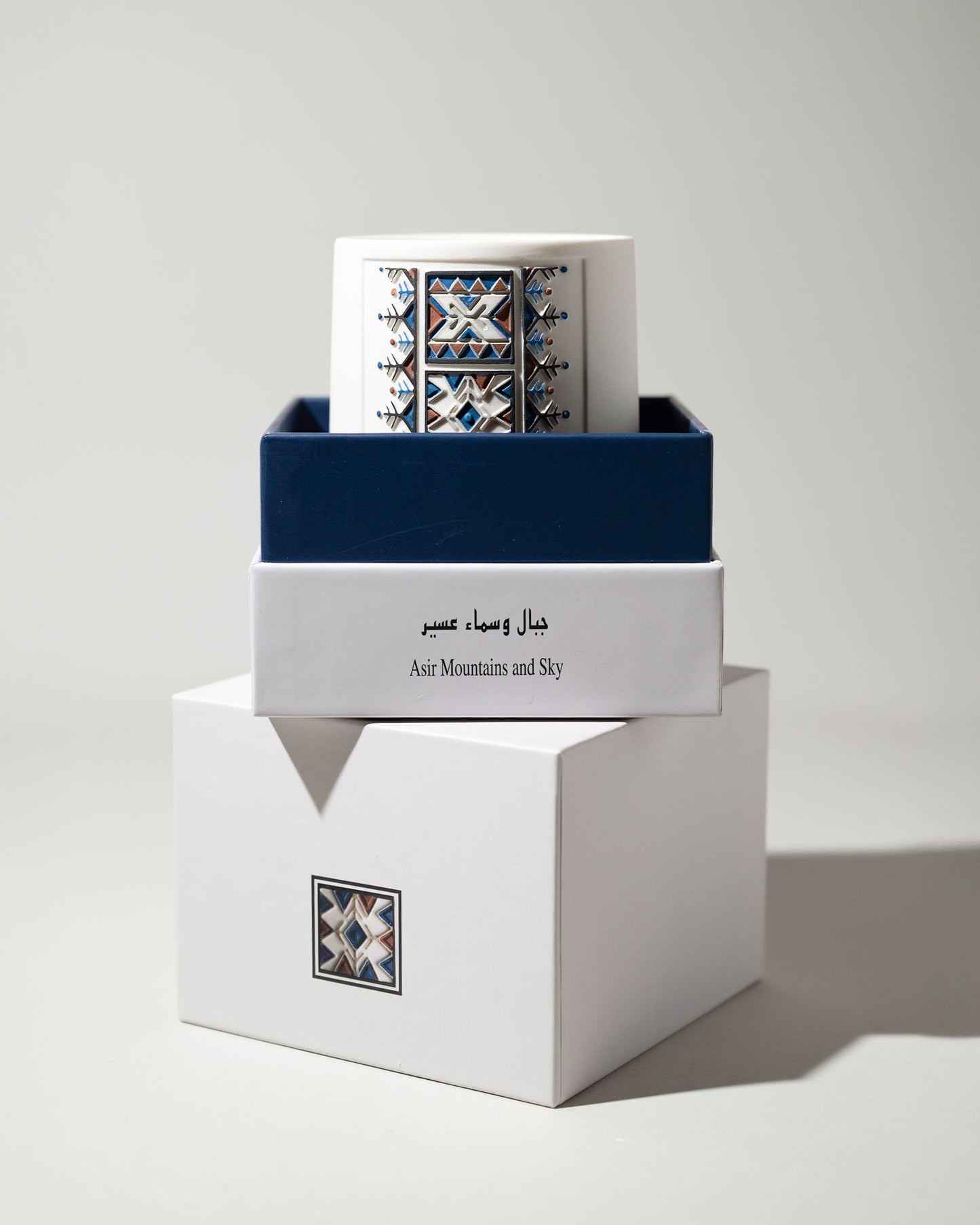 HERFAH - Asir Mountains and Sky Hand-carved & Hand-painted Porcelain Art Piece