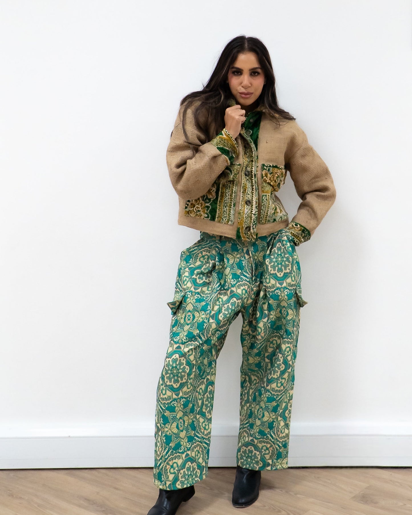 ANOURI - Unisex Turquoise Carpet Trousers