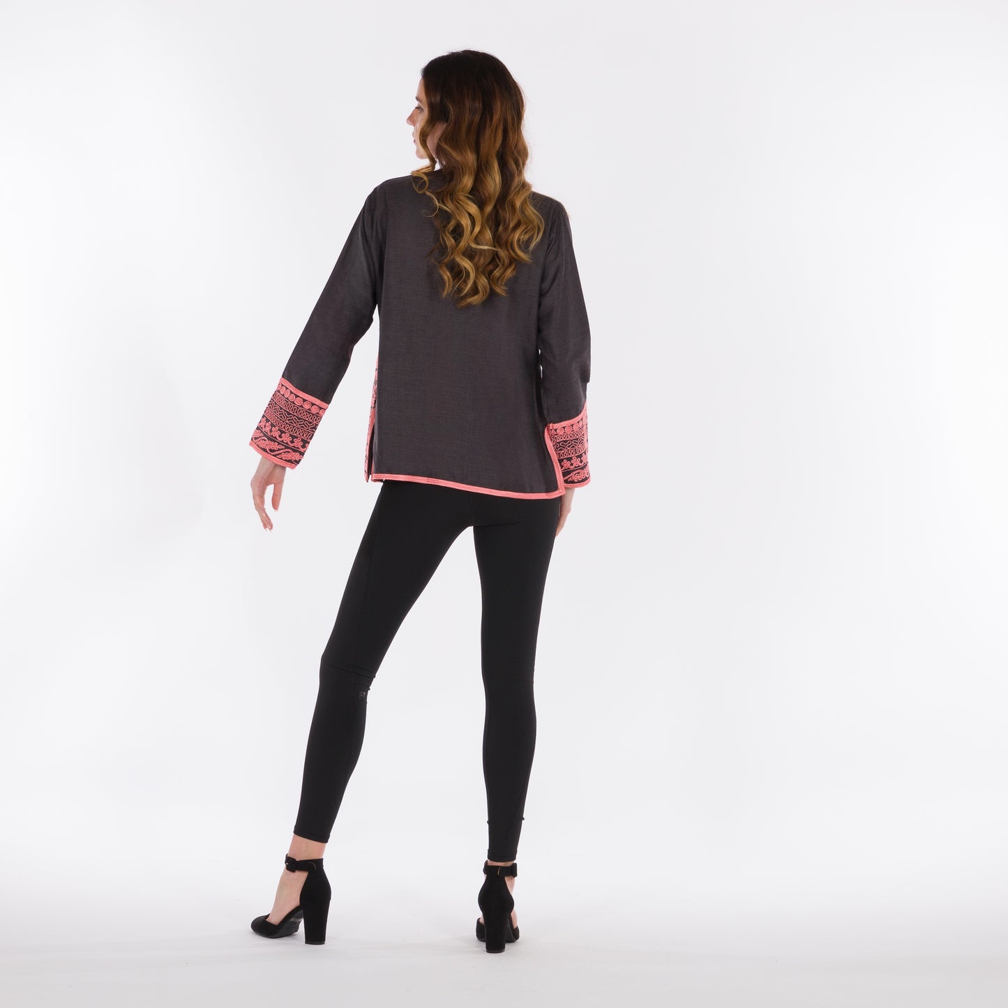 YARAKECH - Dark Grey Jacket with Sfifa Embroidery