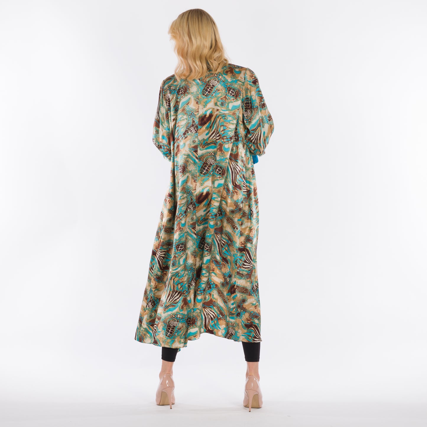 NOBLESSE - Silk Satin Bell-Sleeve Kimono