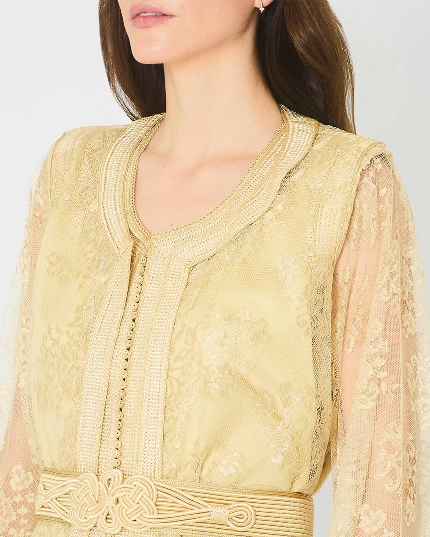 Yarakech - Golden Lace Two-Piece Kaftan