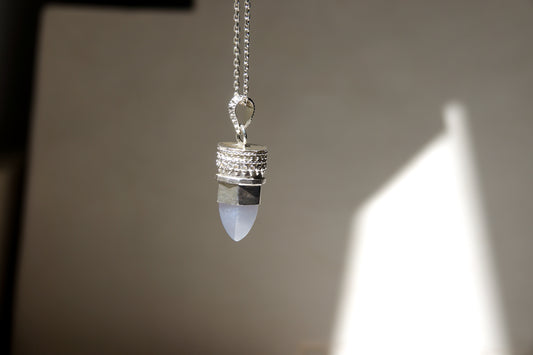 BY RAHINA - Sterling Silver Resistance Blue Lace Agate necklace