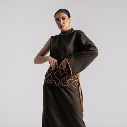 DALSH DESIGNS - Army green one-sleeve dress