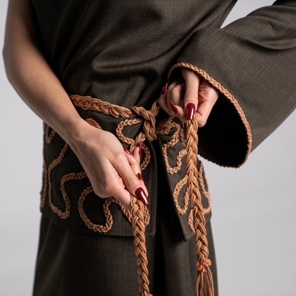 DALSH DESIGNS - Army green one-sleeve dress