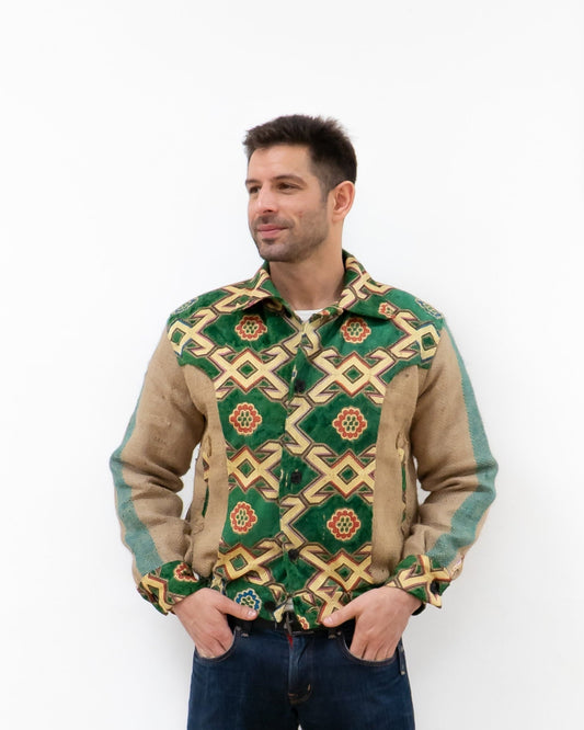ANOURI - Unisex Green Burlap Jacket