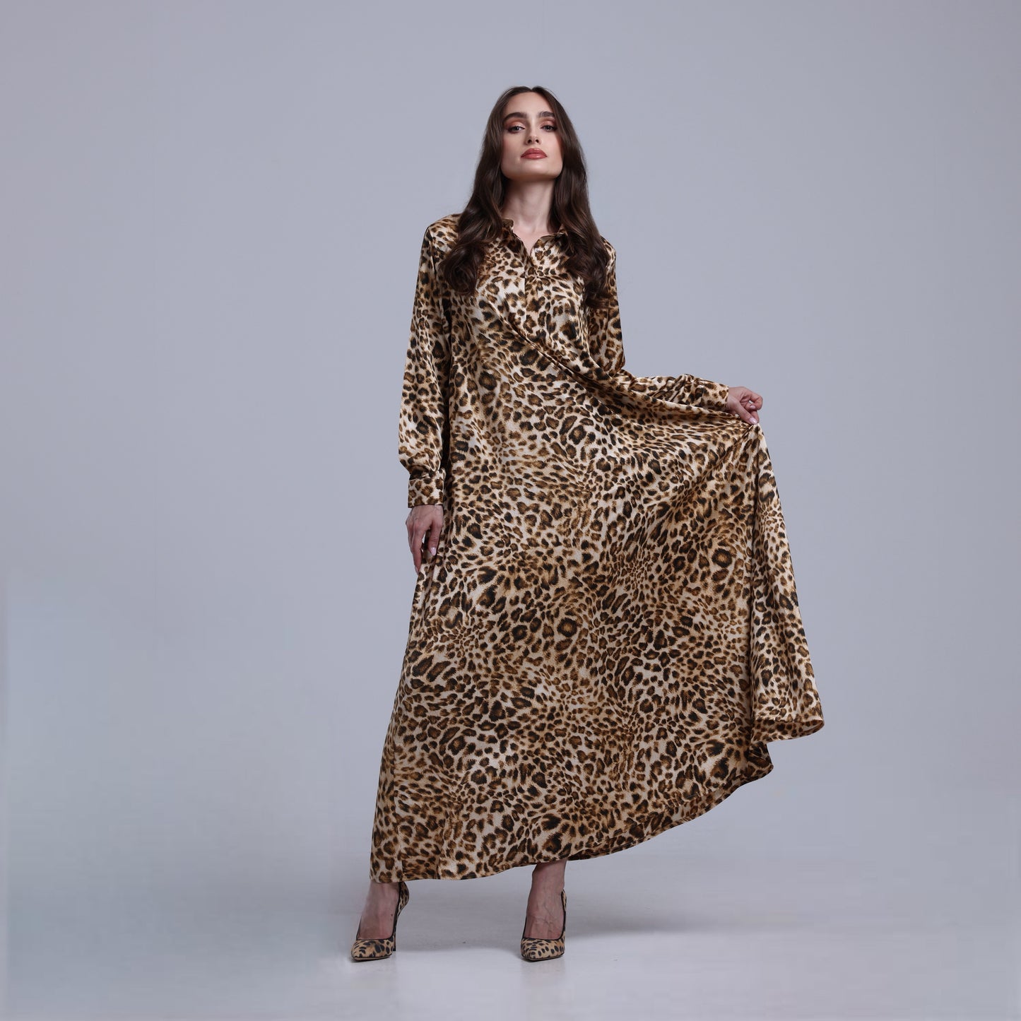 LA REINE - Printed Maxi Shirt Dress