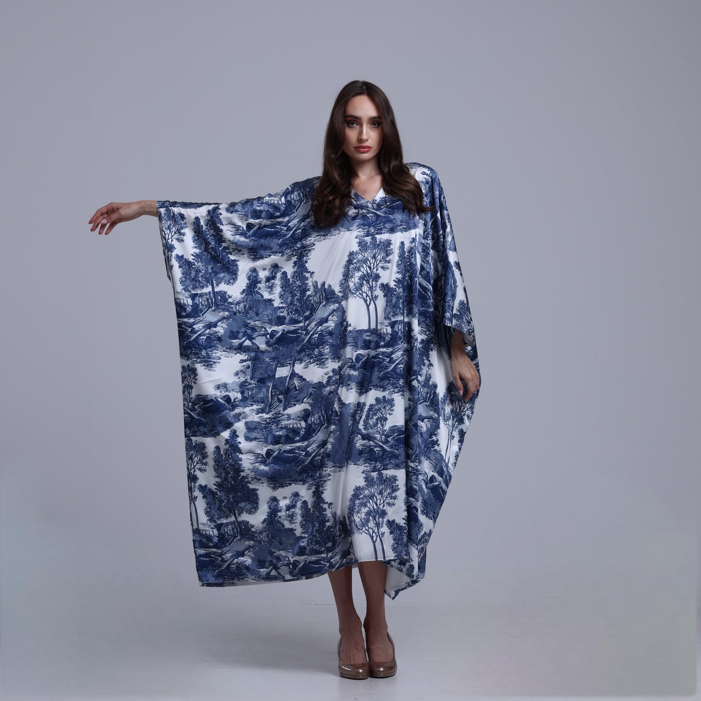 LA REINE - Toile-Print Batwing Kaftan