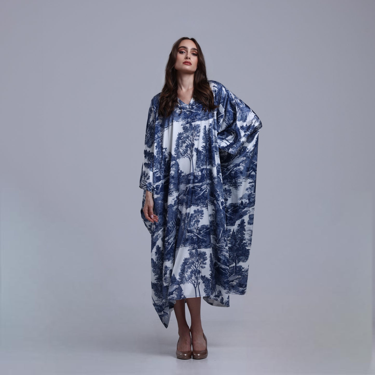 LA REINE - Toile-Print Batwing Kaftan