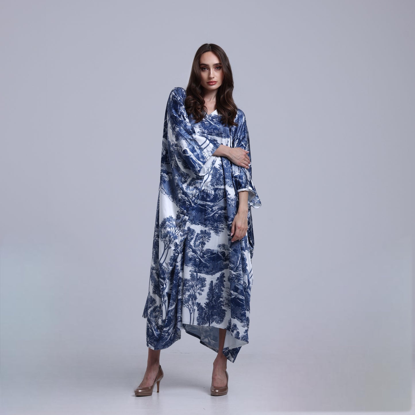 LA REINE - Toile-Print Batwing Kaftan