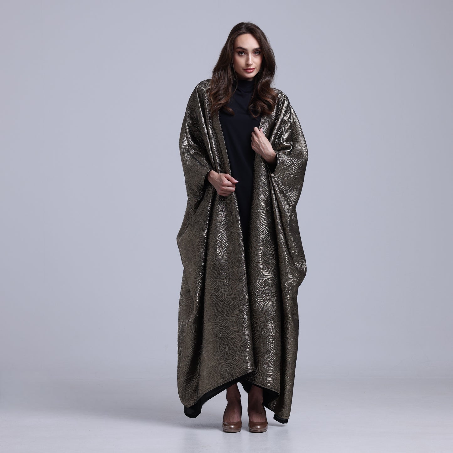 LA REINE - Metallic Gold Batwing Abaya