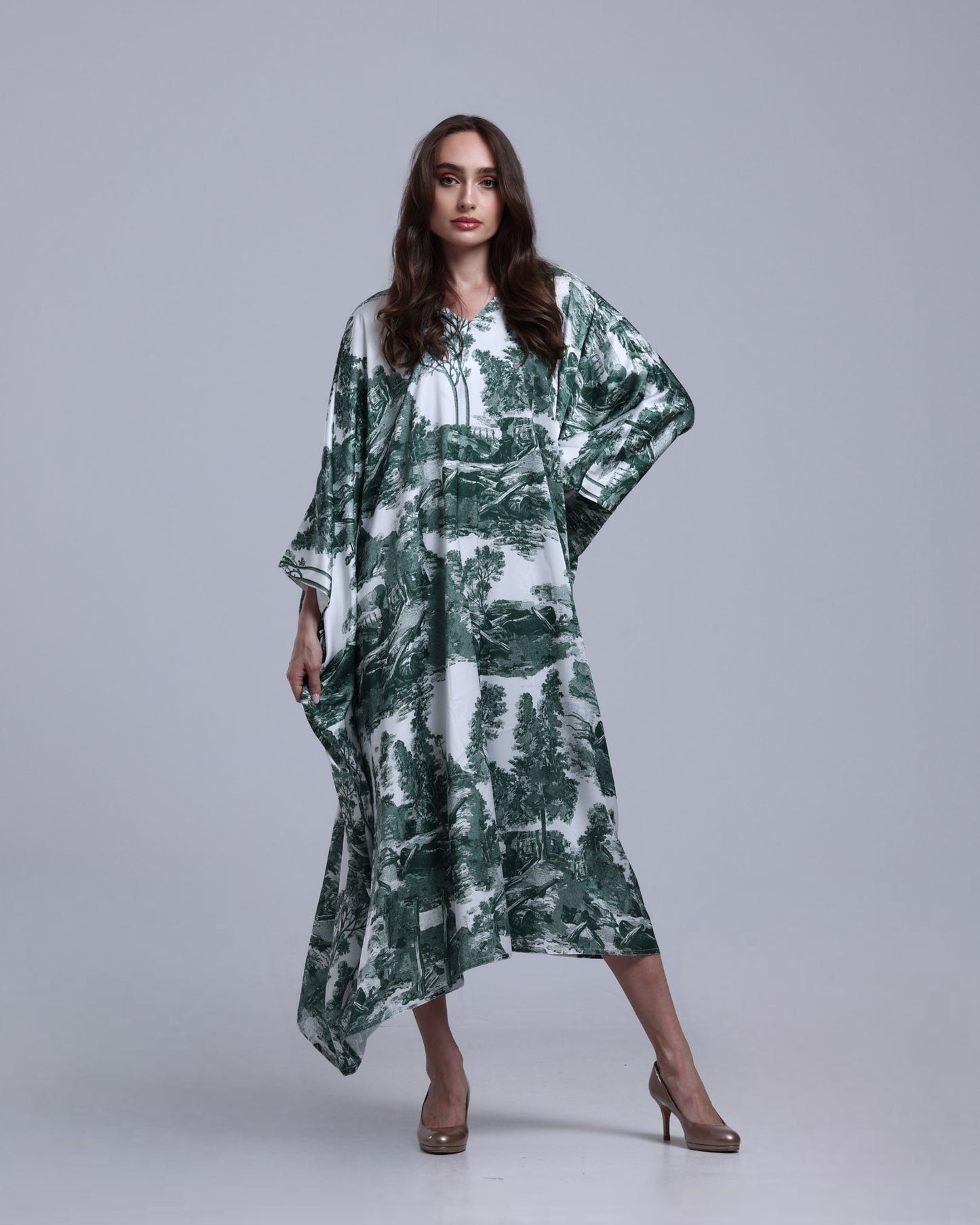 LA REINE - Toile-Print Batwing Kaftan