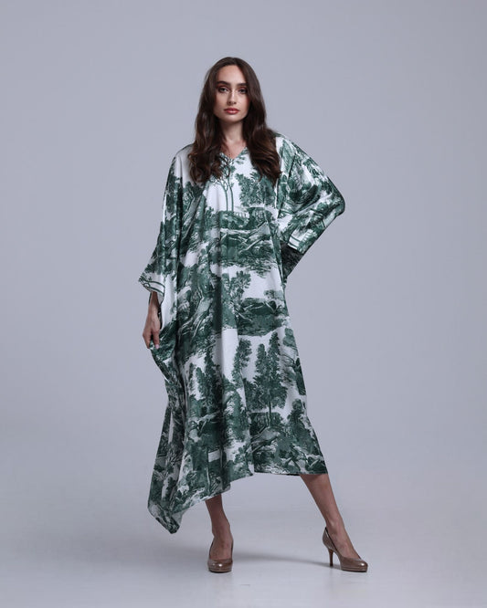 LA REINE - Toile-Print Batwing Kaftan
