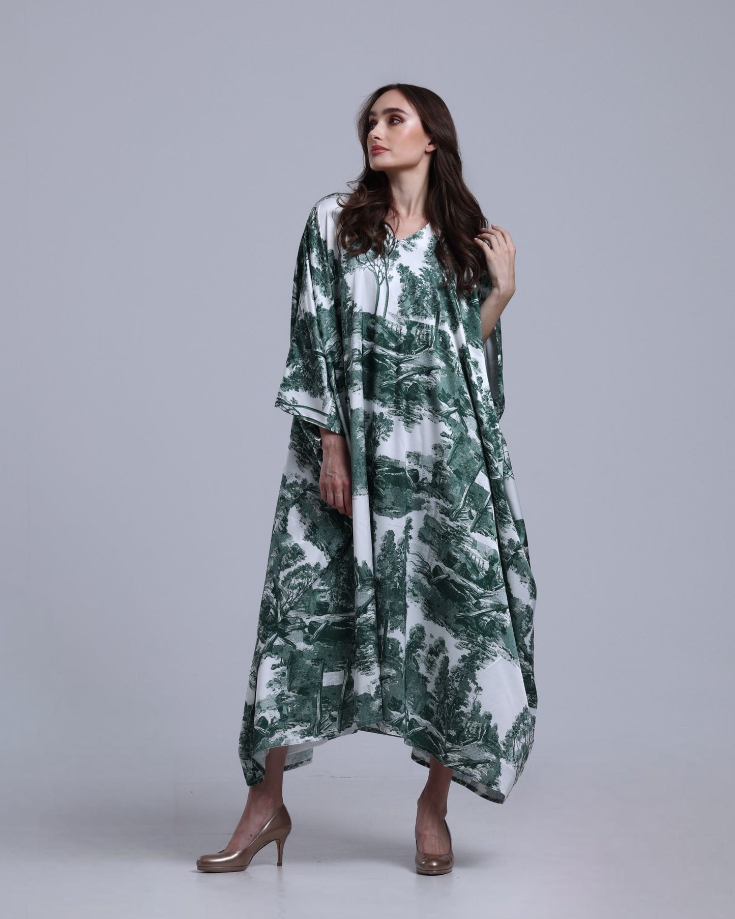 LA REINE - Toile-Print Batwing Kaftan