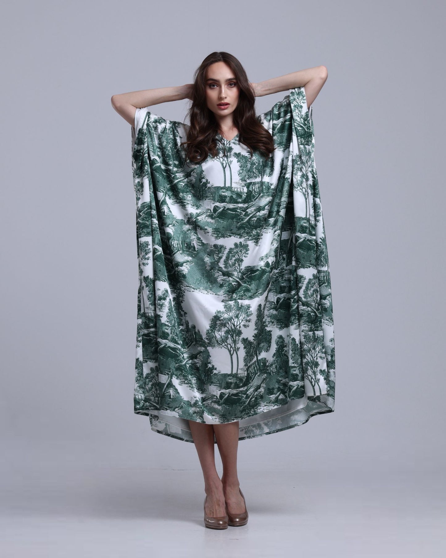 LA REINE - Toile-Print Batwing Kaftan