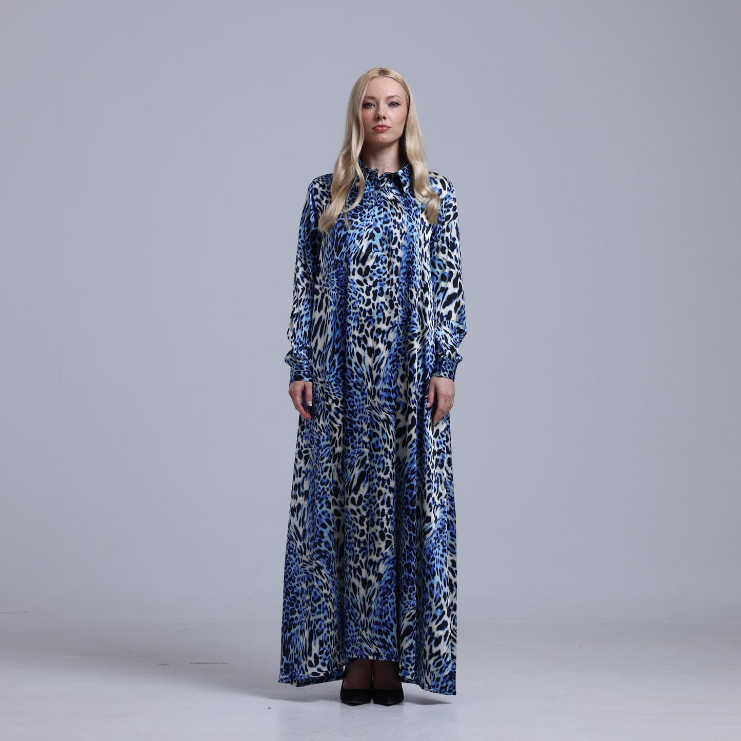 LA REINE - Printed Maxi Shirt Dress