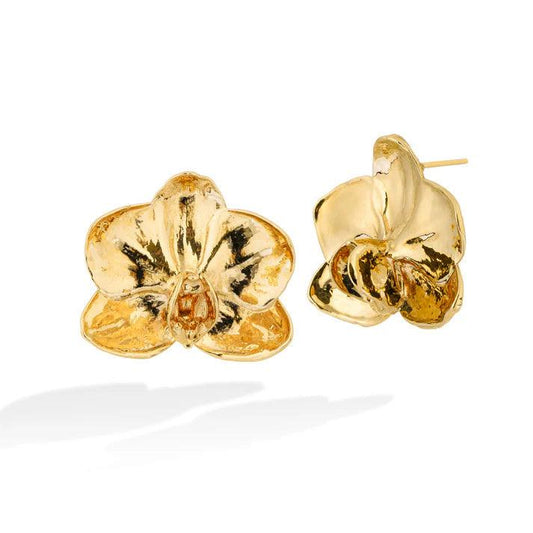 TREASURES OF BRAZIL - Blooming Beauty Orquídea Flower Stud Earrings