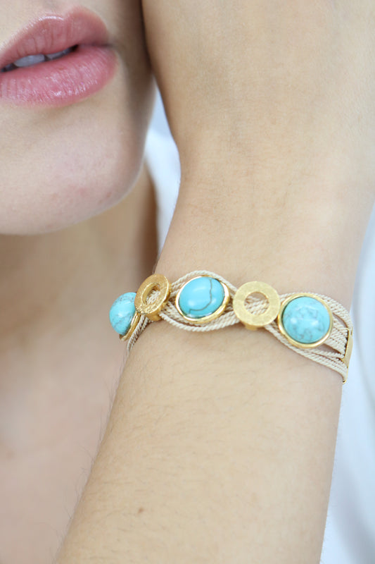 TREASURES OF BRAZIL - Ethereal Amazonia Twilight Gems Buriti and Tiger's Eye Bracelet