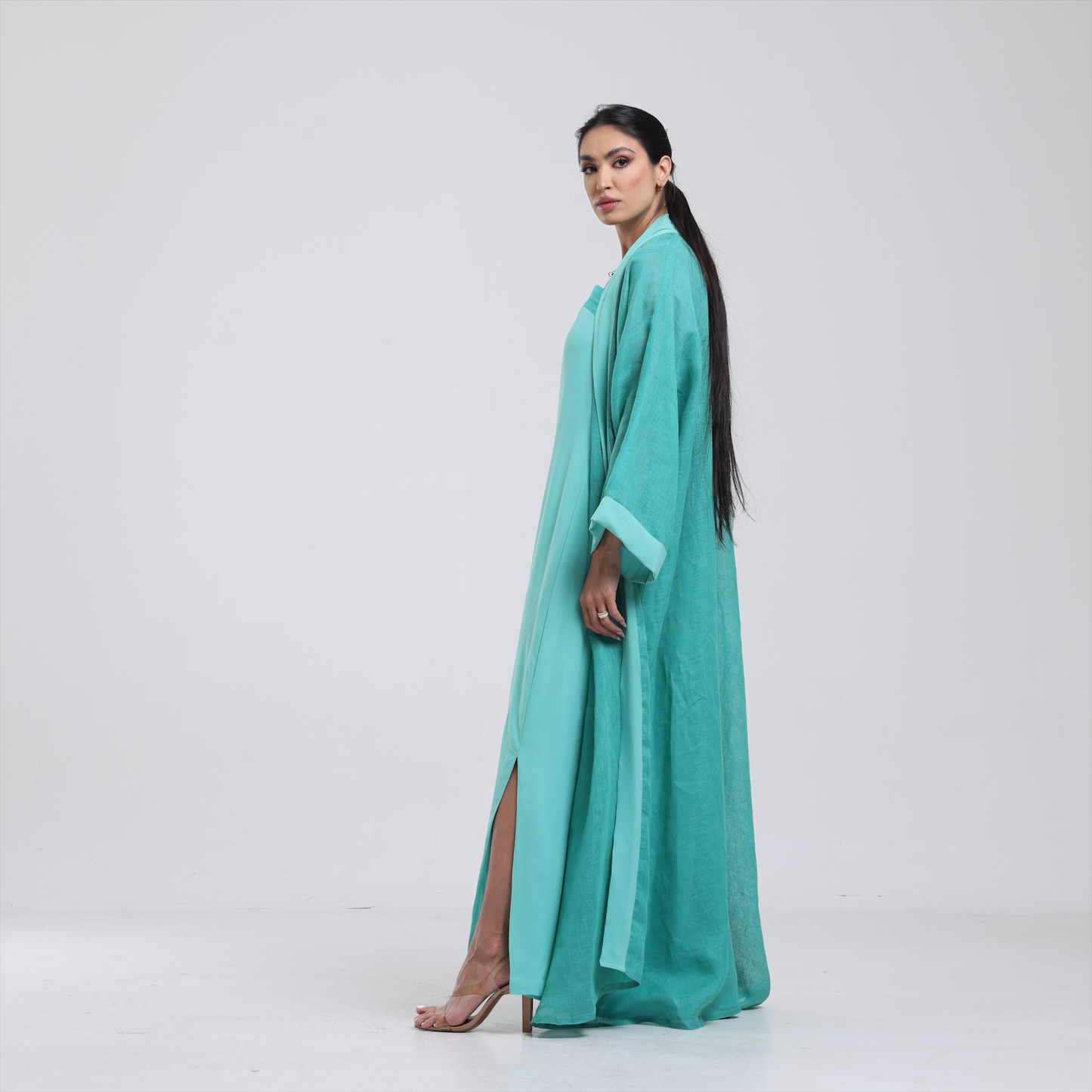 DALSH DESIGNS - Turquoise Abaya-Dress Ensemble