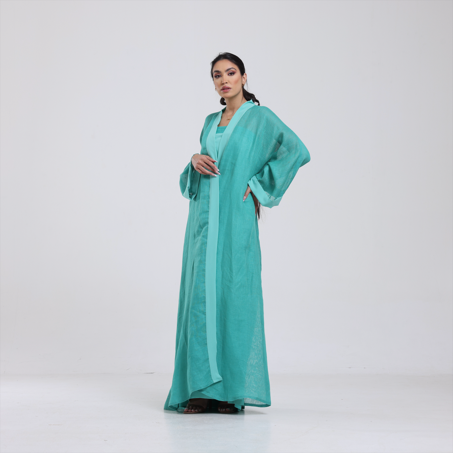 DALSH DESIGNS - Turquoise Abaya-Dress Ensemble