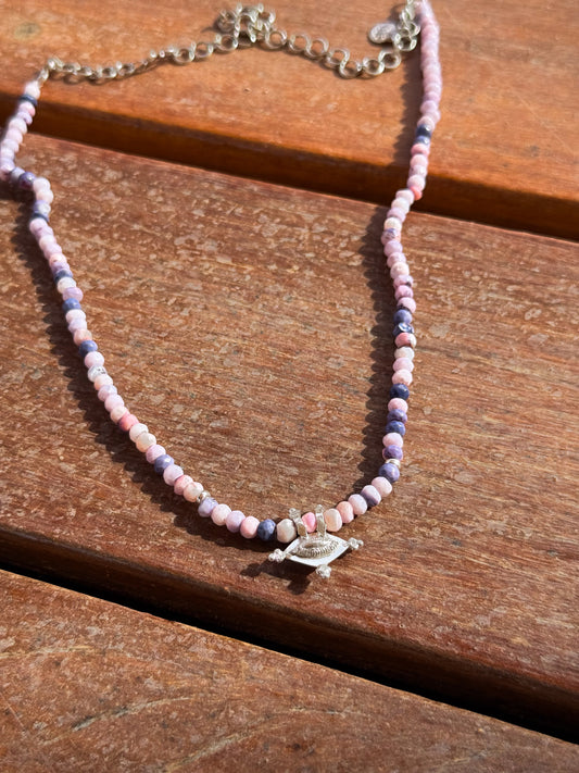BY RAHINA - Hirz Sterling Silver Lavender Opal Gemstone Necklace
