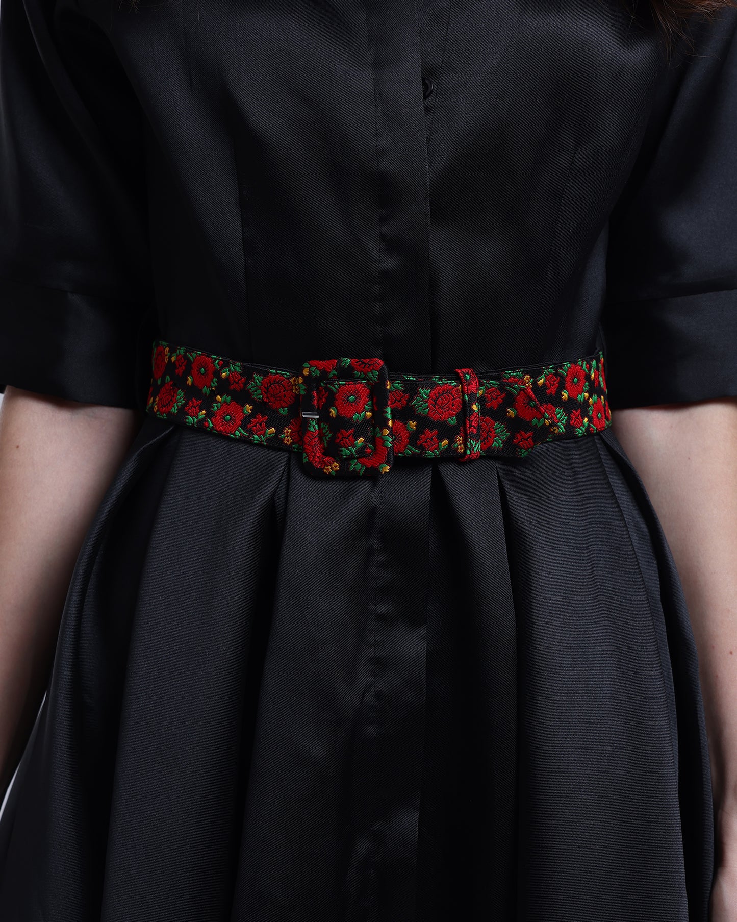 LA REINE - Belted Mikado Midi Dress