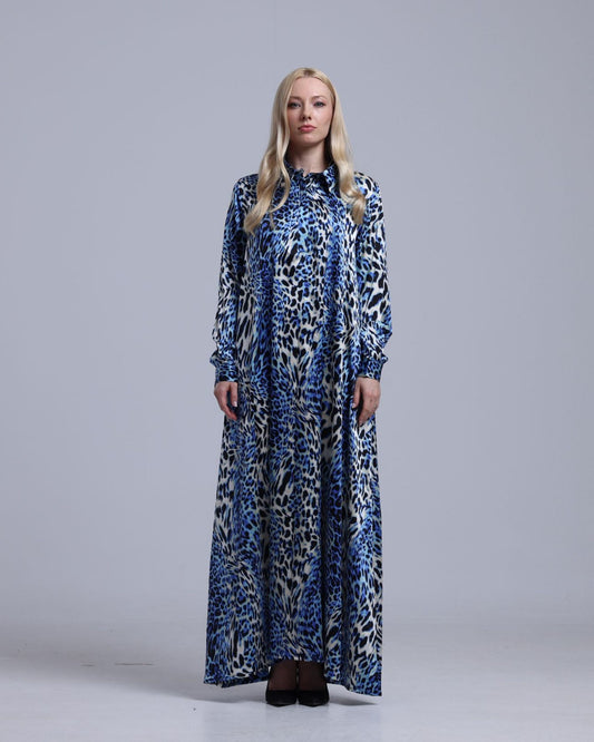 LA REINE - Printed Maxi Shirt Dress