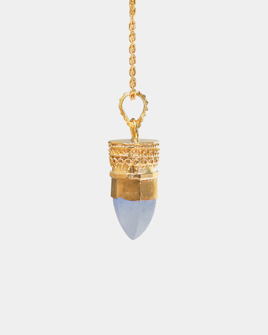 BY RAHINA -  21K Gold Plated Sterling Silver Resistance Blue Lace Agate necklace