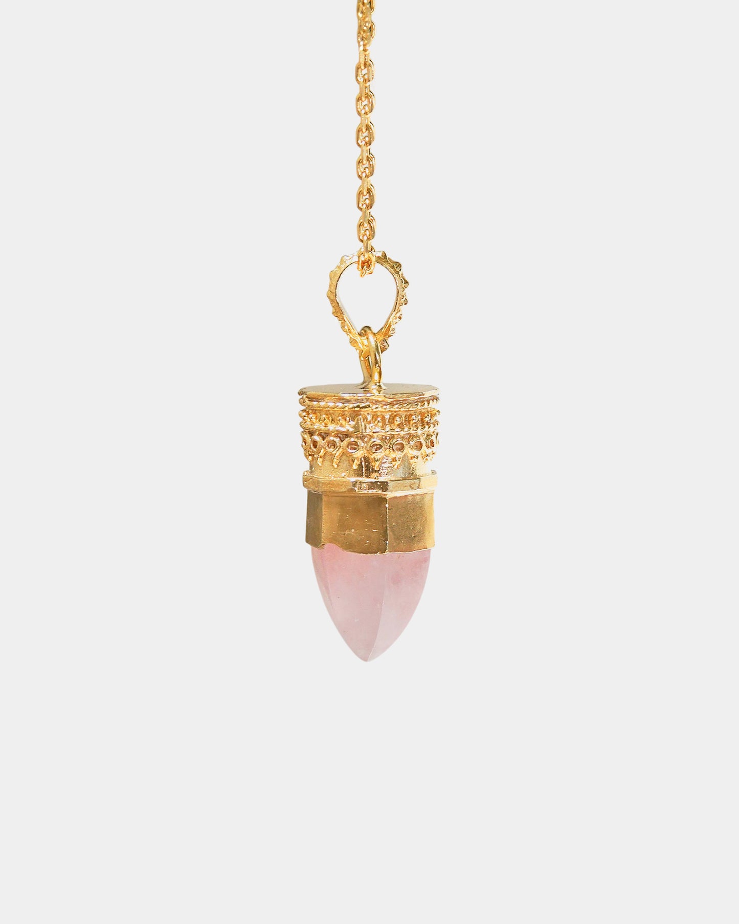 BY RAHINA - 21k Gold Plated Sterling Silver Resistance Rose Quartz Necklace