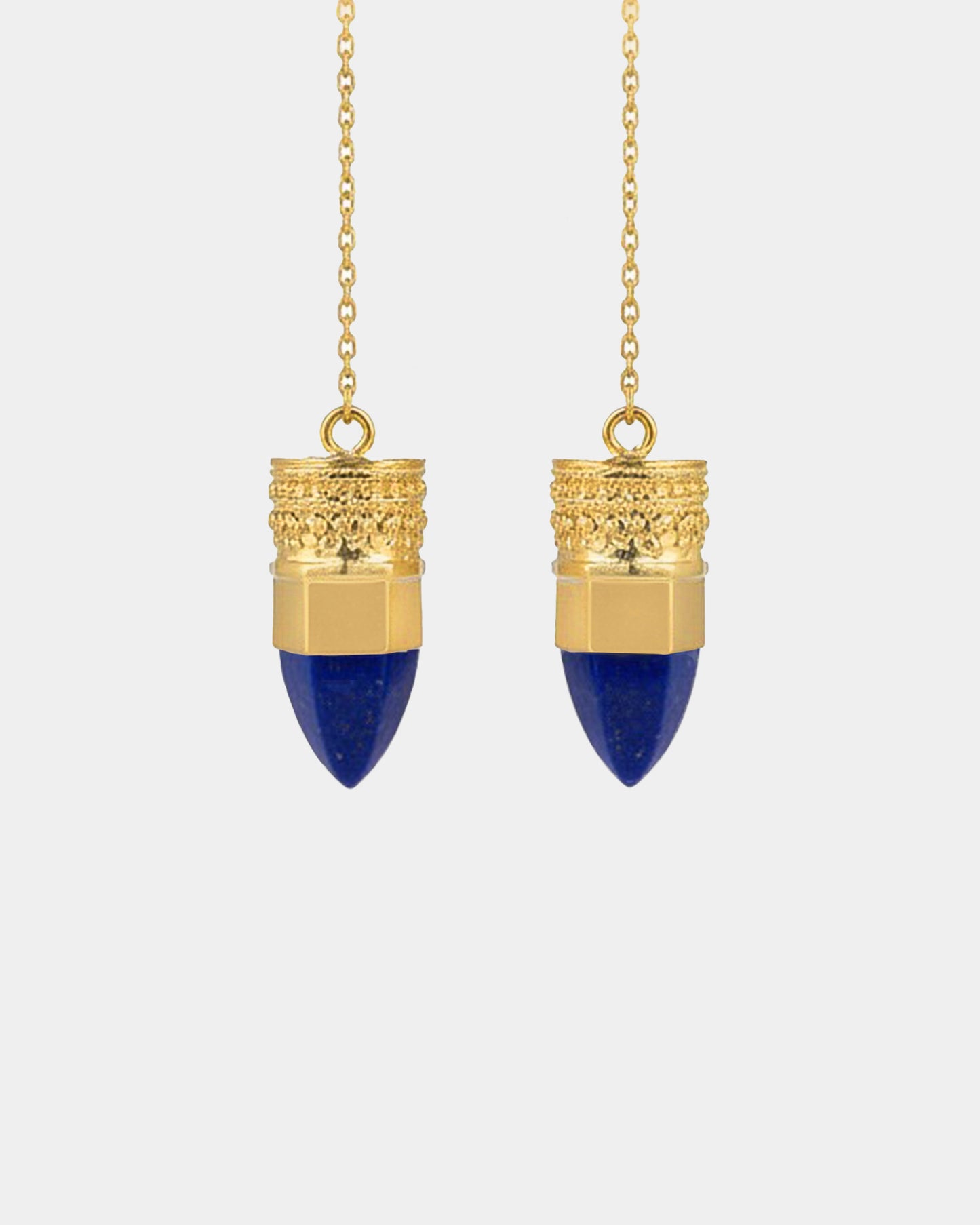 BY RAHINA - 21K Gold Plated Sterling Silver Resistance Lapis Lazuli earrings