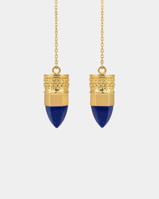 BY RAHINA - 21K Gold Plated Sterling Silver Resistance Lapis Lazuli earrings
