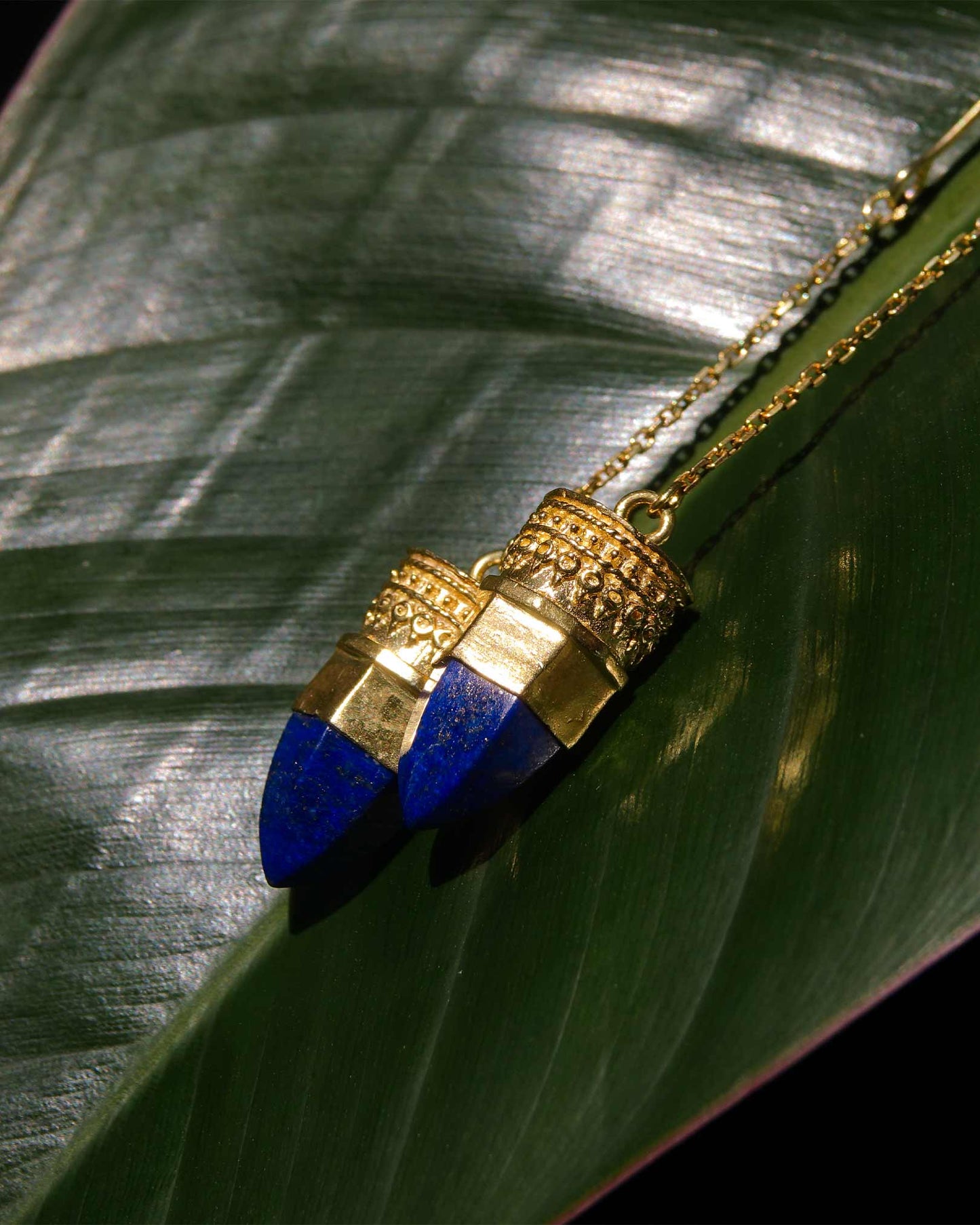 BY RAHINA - 21K Gold Plated Sterling Silver Resistance Lapis Lazuli earrings
