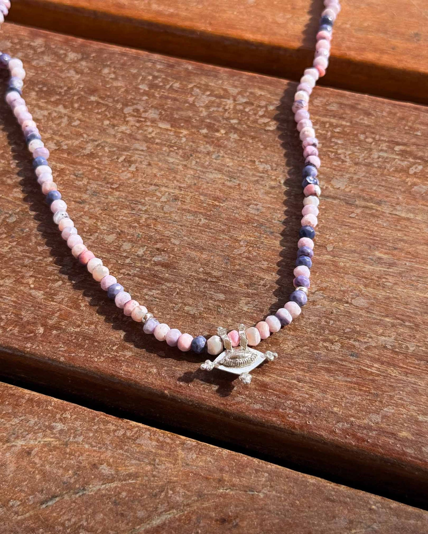 BY RAHINA - Hirz Sterling Silver Lavender Opal Gemstone Necklace