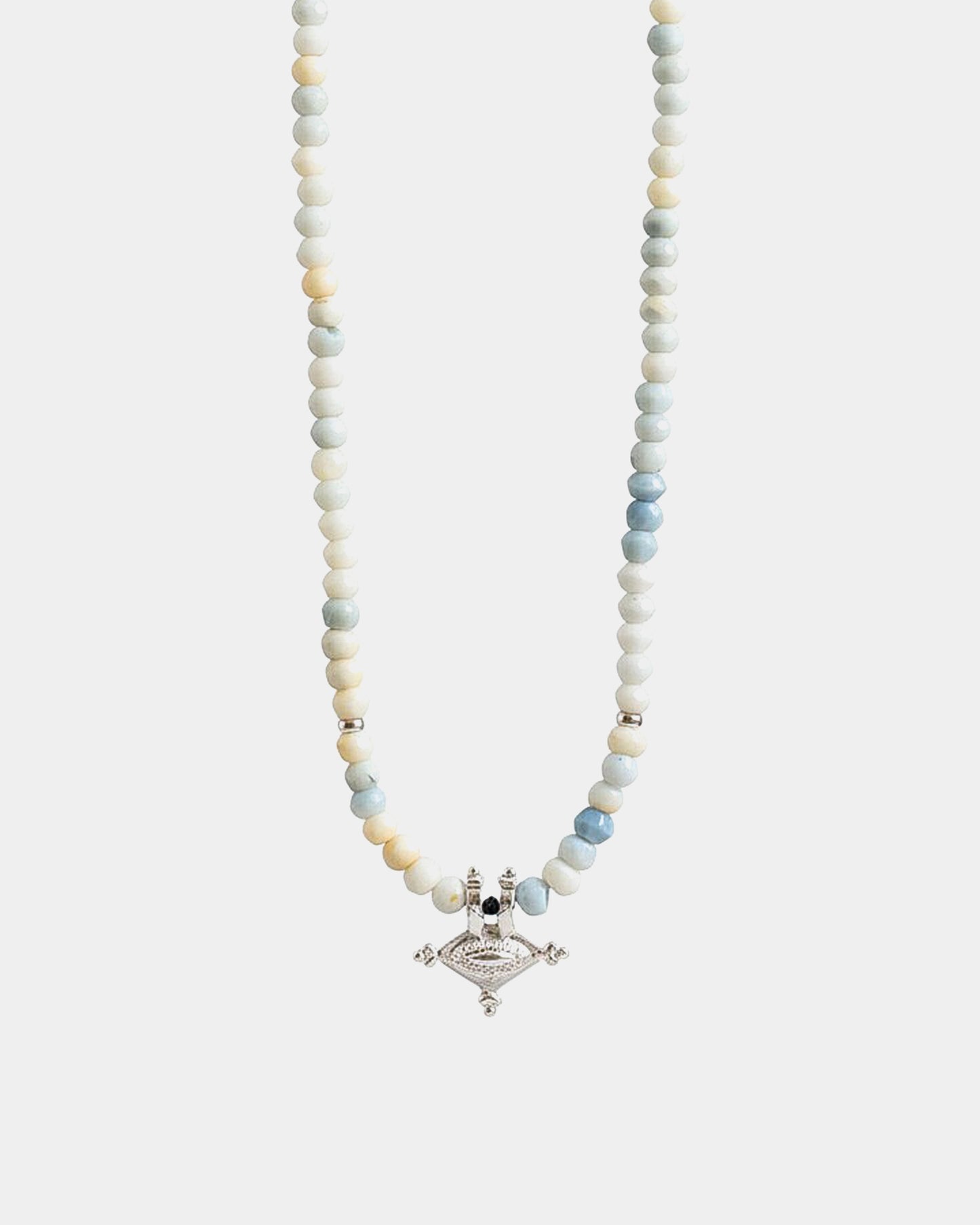 BY RAHINA - Hirz Sterling Silver & Blue Opal Gemstone Necklace