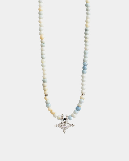 BY RAHINA - Hirz Sterling Silver & Blue Opal Gemstone Necklace