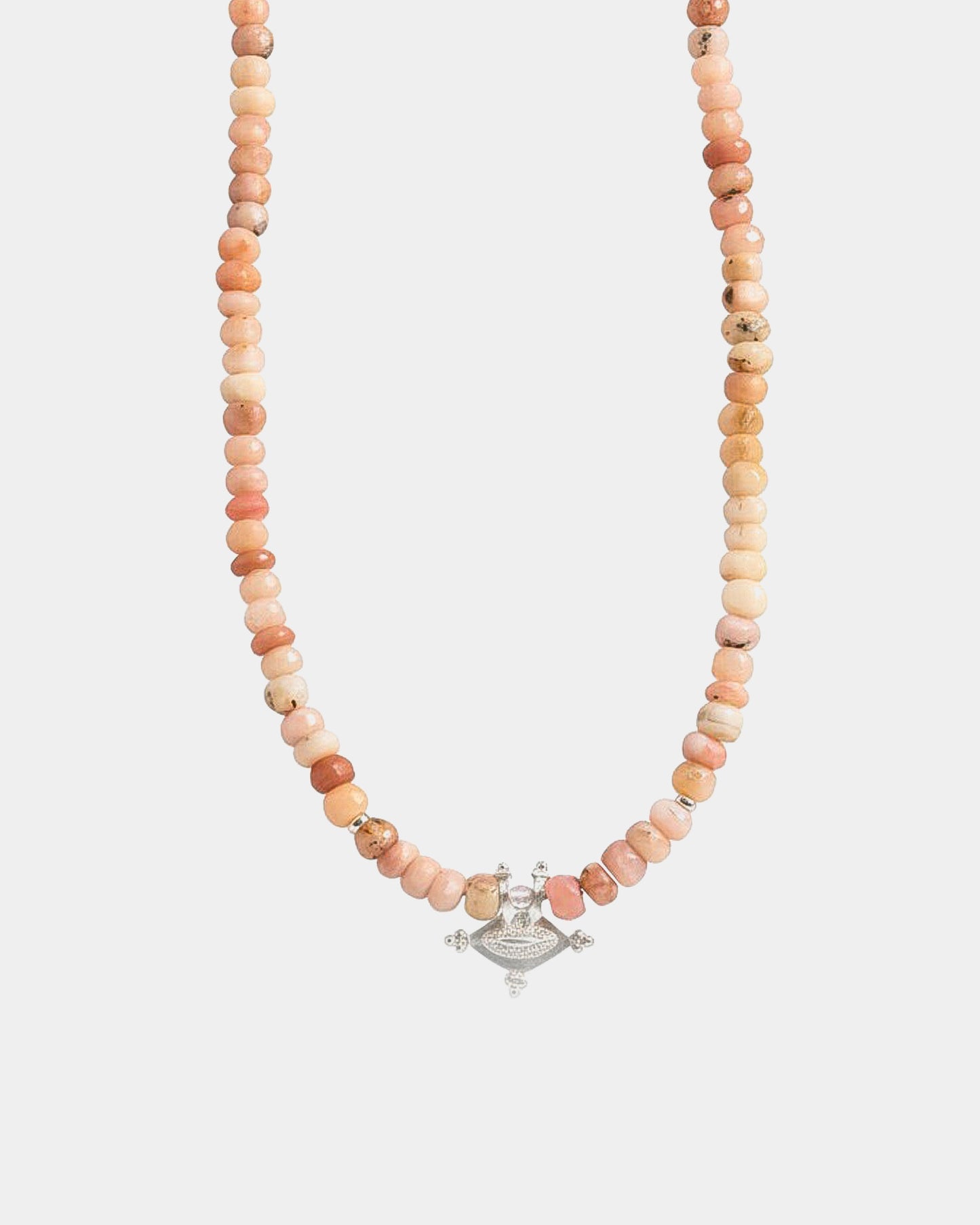 BY RAHINA - Hirz Sterling Silver & Pink Opal Gemstone Necklace