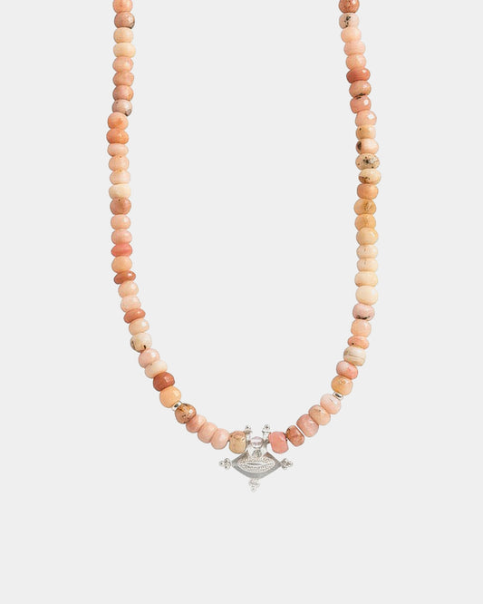 BY RAHINA - Hirz Sterling Silver & Pink Opal Gemstone Necklace