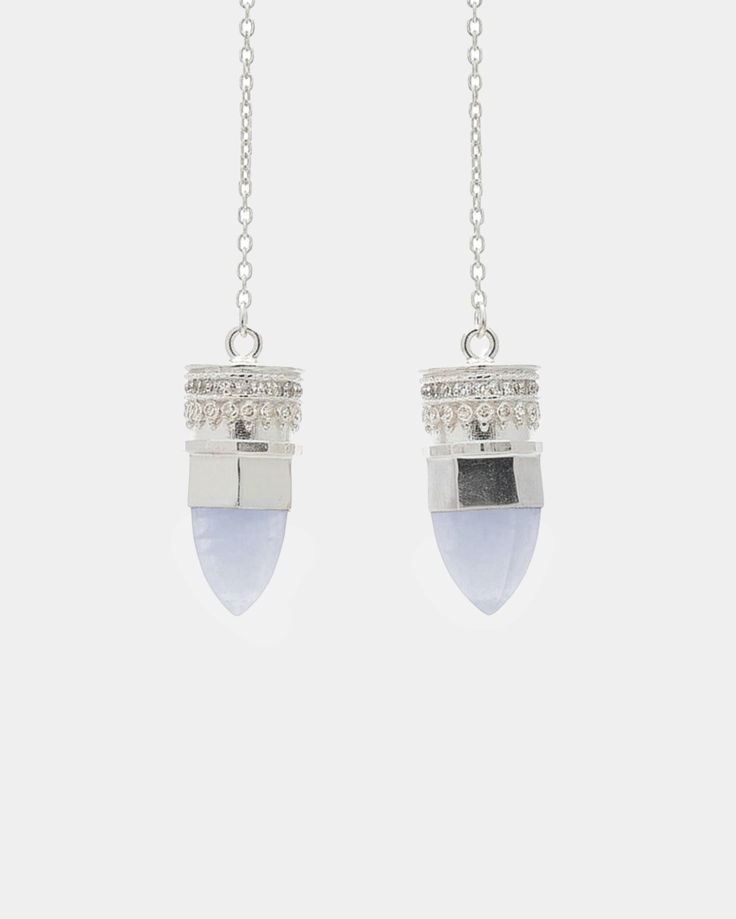 BY RAHINA - Sterling Silver Resistance Blue Lace Agate earrings