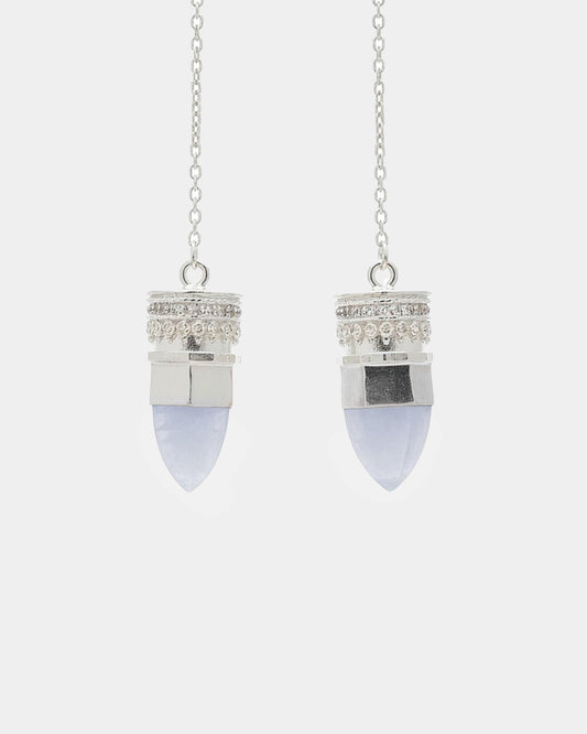 BY RAHINA - Sterling Silver Resistance Blue Lace Agate earrings